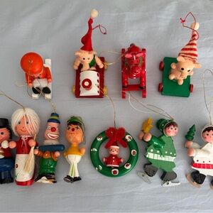 Set of Wooden Christmas Ornaments